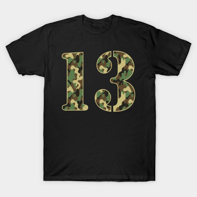 13th Birthday Soldier 13 Year Old Military Camo T-Shirt by Humbas Fun Shirts